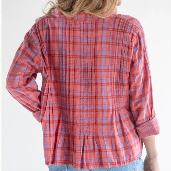 Natural Life Montana Cotton Top Pink Lavender Plaid Size Small NWOT - Picture 2 of 7